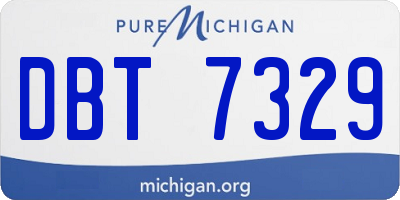 MI license plate DBT7329