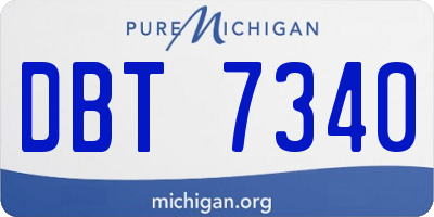 MI license plate DBT7340