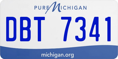 MI license plate DBT7341