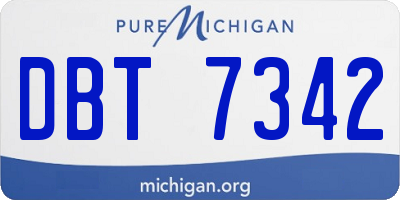 MI license plate DBT7342