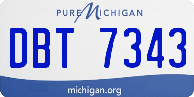 MI license plate DBT7343