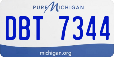 MI license plate DBT7344