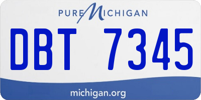 MI license plate DBT7345
