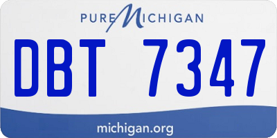 MI license plate DBT7347