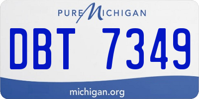 MI license plate DBT7349