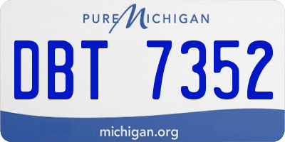 MI license plate DBT7352