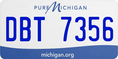 MI license plate DBT7356