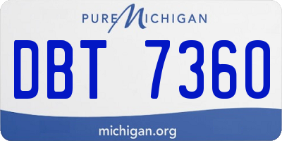 MI license plate DBT7360