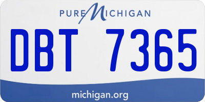 MI license plate DBT7365