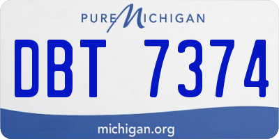 MI license plate DBT7374