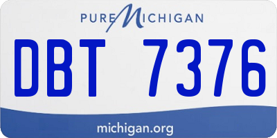 MI license plate DBT7376