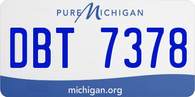 MI license plate DBT7378