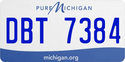 MI license plate DBT7384