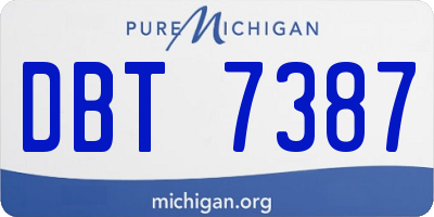 MI license plate DBT7387