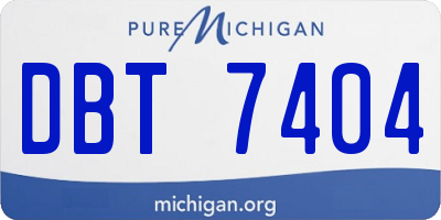 MI license plate DBT7404