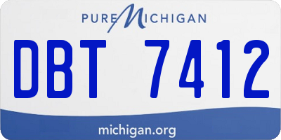 MI license plate DBT7412