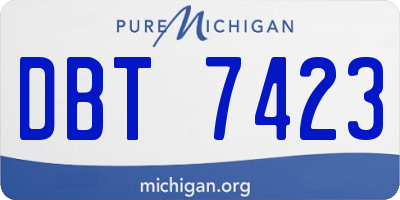 MI license plate DBT7423
