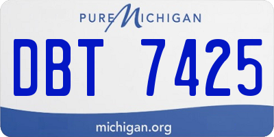 MI license plate DBT7425