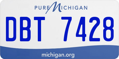 MI license plate DBT7428