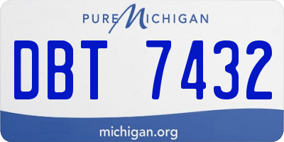 MI license plate DBT7432