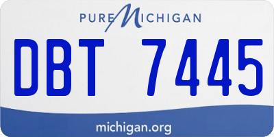MI license plate DBT7445