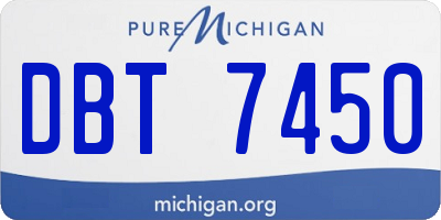 MI license plate DBT7450