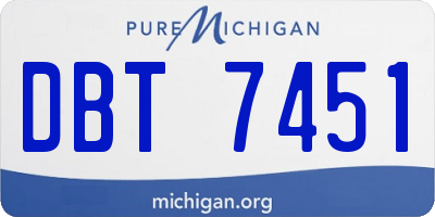 MI license plate DBT7451