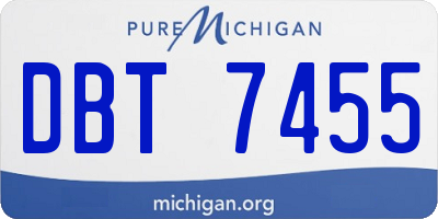 MI license plate DBT7455