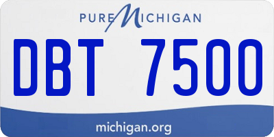 MI license plate DBT7500