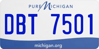 MI license plate DBT7501