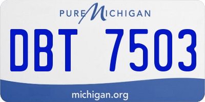 MI license plate DBT7503