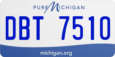 MI license plate DBT7510