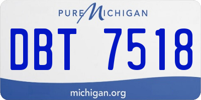 MI license plate DBT7518