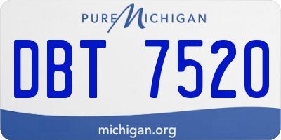 MI license plate DBT7520