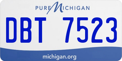 MI license plate DBT7523