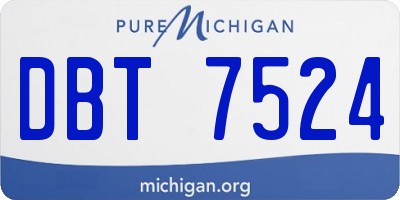 MI license plate DBT7524