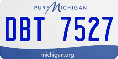 MI license plate DBT7527