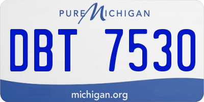 MI license plate DBT7530