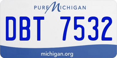 MI license plate DBT7532