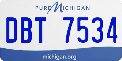 MI license plate DBT7534