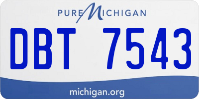 MI license plate DBT7543