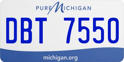 MI license plate DBT7550