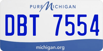 MI license plate DBT7554