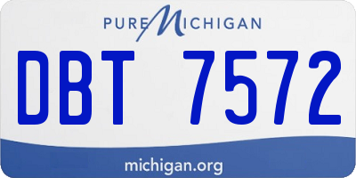 MI license plate DBT7572