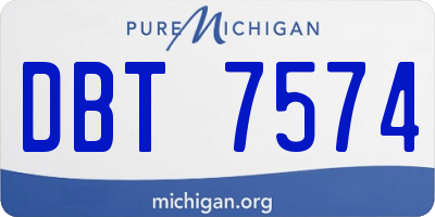 MI license plate DBT7574