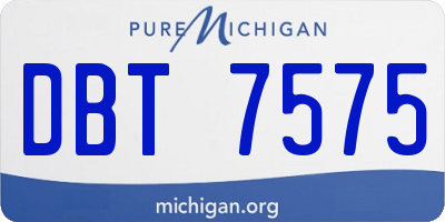 MI license plate DBT7575