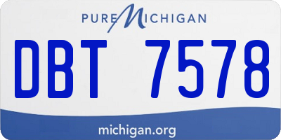 MI license plate DBT7578