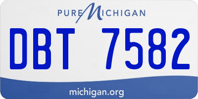 MI license plate DBT7582