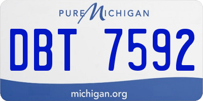 MI license plate DBT7592