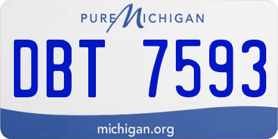 MI license plate DBT7593